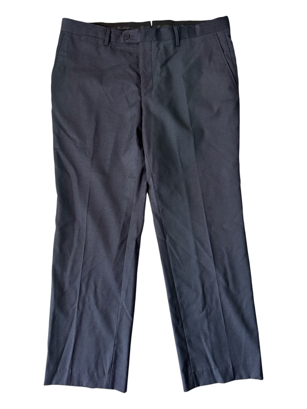 Versace mens 38x30 dark blue micro pattern 100% wool dress pants EUC